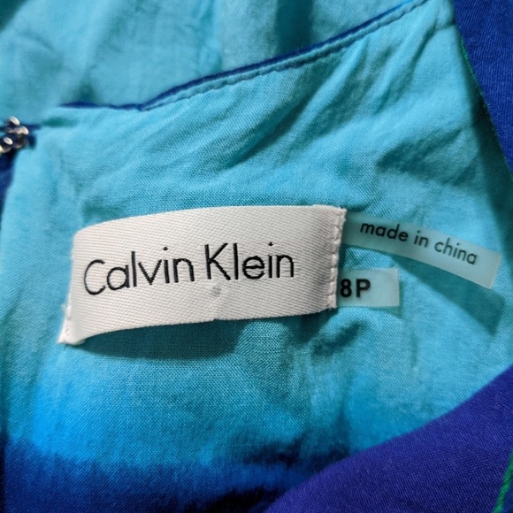 Calvin Klein Multi Color Fit & Flare Dress Size 8P - Picture 3 of 7